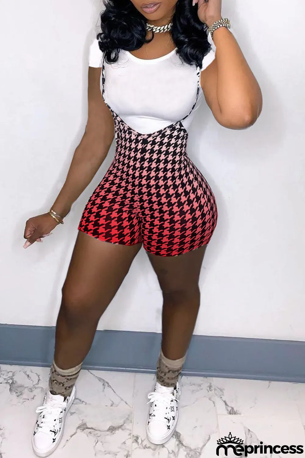 Blue Fashion Casual Print Basic O Neck Short Sleeve Two Pieces