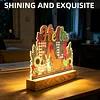 Veilleuse automnale DIY acrylique diamant&eacute;e pour adultes d&eacute;butants lampe de table en diamant avec base en bois pour femme bureau homme d&eacute;coration de table de chambre