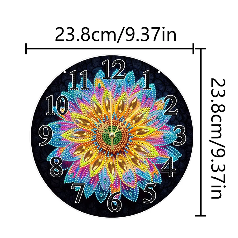 DIY Flower Special Shape Diamond Painting Hanging Clock for Home Decor