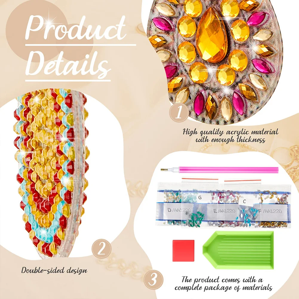 8Pairs Double Sided Diamond Painting DIY Earring Making Kit for Women Girls