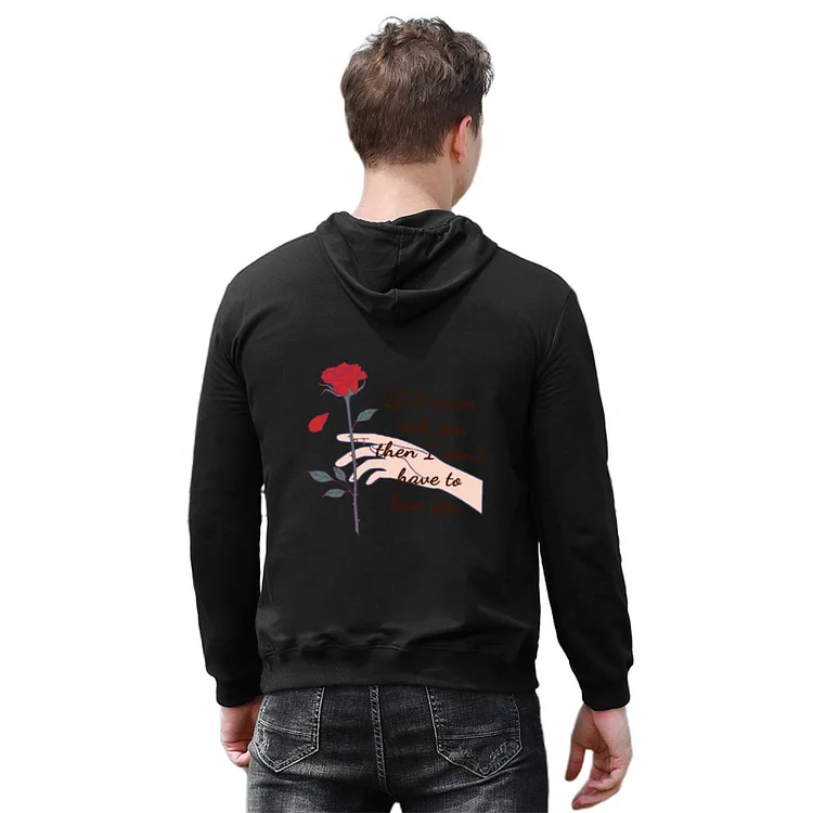 Men Hoodie Thorny Rose Letter  customized, personalized, gift