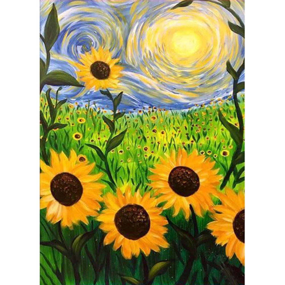 

30*40CM - Round Drill Diamond Painting - Sunflower, 501 Original