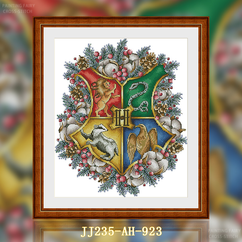 [JJ235-AH-923 Harry Potter Badge Shield]  Painting Fairy Cross Stitch