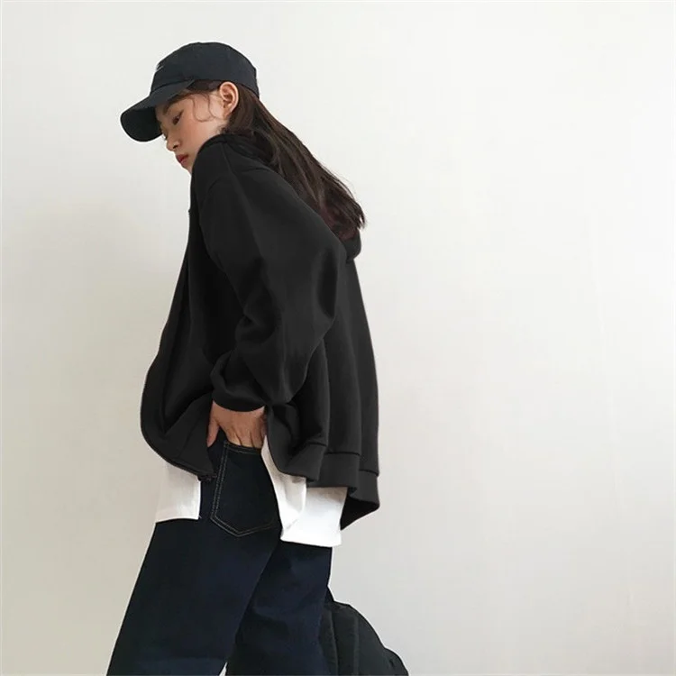 Uveng Uveng Hoodie Hooded Female Autumn 2024 New Zipper Cardigan Coat Korean Version Loose Student Sports Top