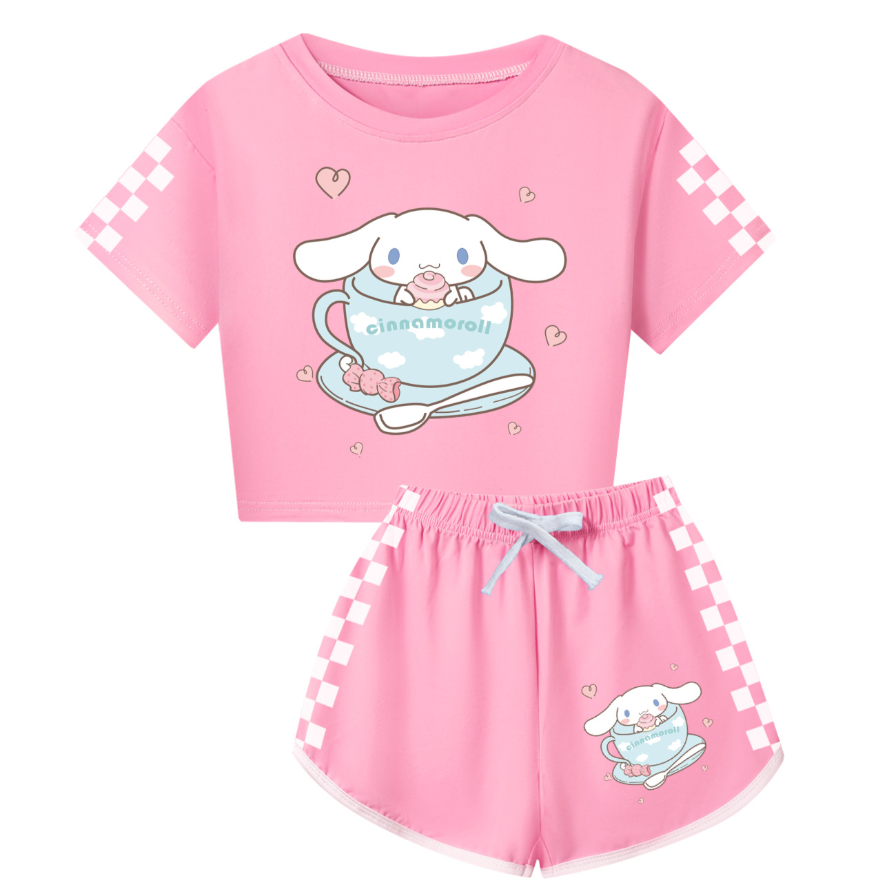 Cinnamoroll Themed Kids & Adults Short Sleeve Top & Shorts Matching Set 3393 -Mayoulove