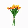 10 Stems | 13" Orange Real Touch Artificial Foam Tulip Flower Bouquets