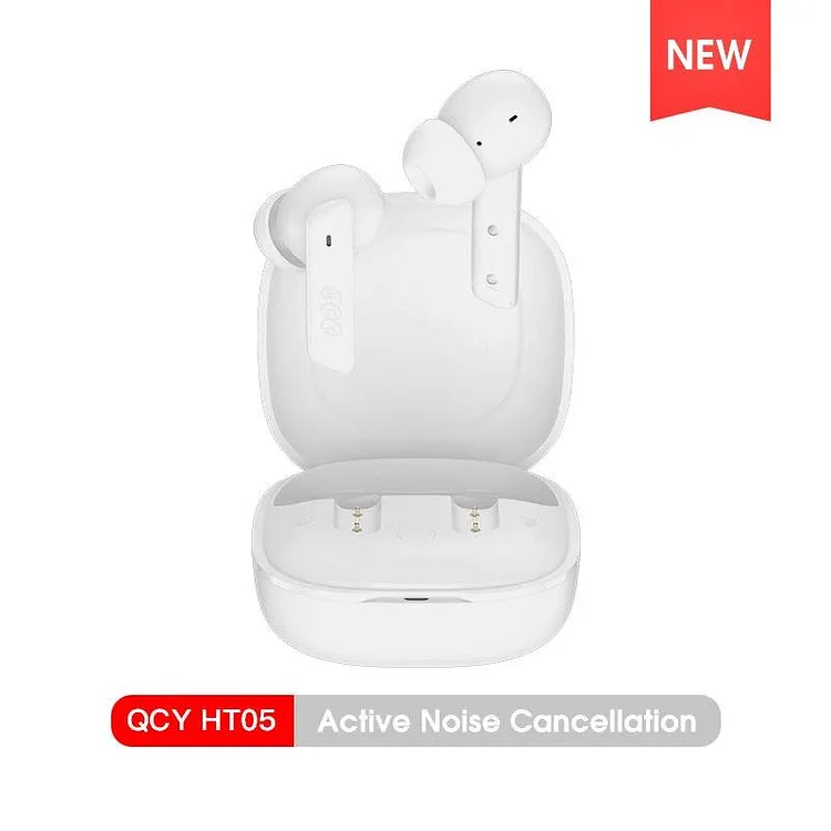 QCY HT05 ANC Wireless Earphone 40dB Noise Cancelling Bluetooth 5.2 | 6 Mic ENC HD Call TWS Earbuds Transparency Mode