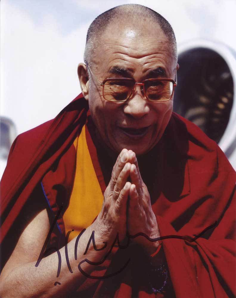 Dalai Lama RARE AUTHENTIC IN-PERSON Autographed Photo Poster painting SHA #60506