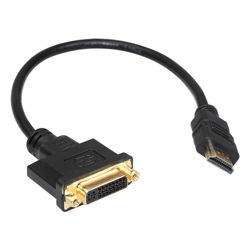 

30cm HDMI-compatible to DVI-I 24+5 Adapter Cable Gold Plated Male to Female Converter, 501 Original
