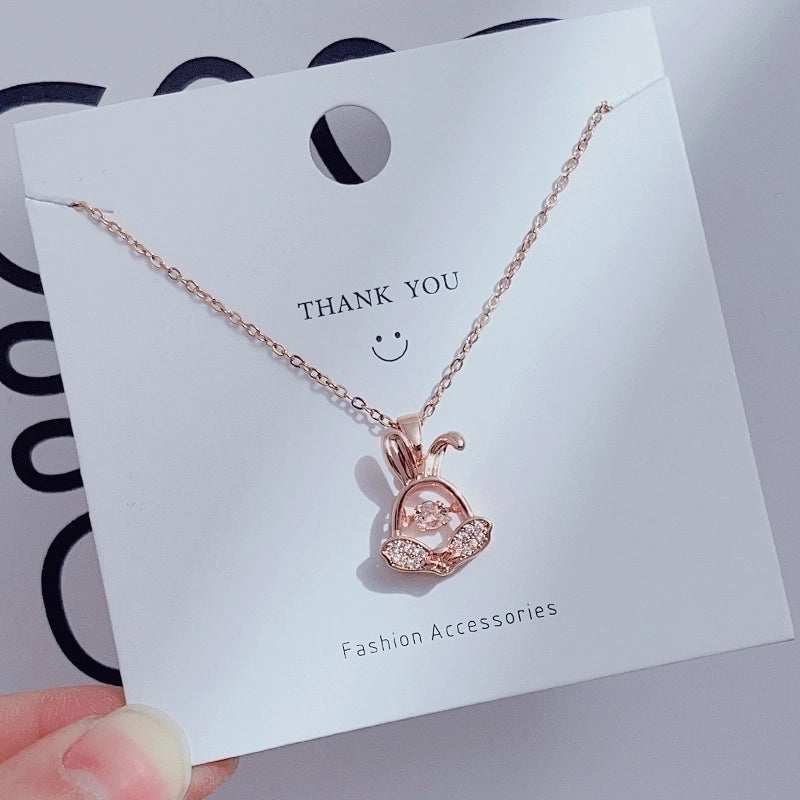 Casual Minimalist Heart Shape Crown Flower Titanium Steel Inlay Zircon Pendant Necklace