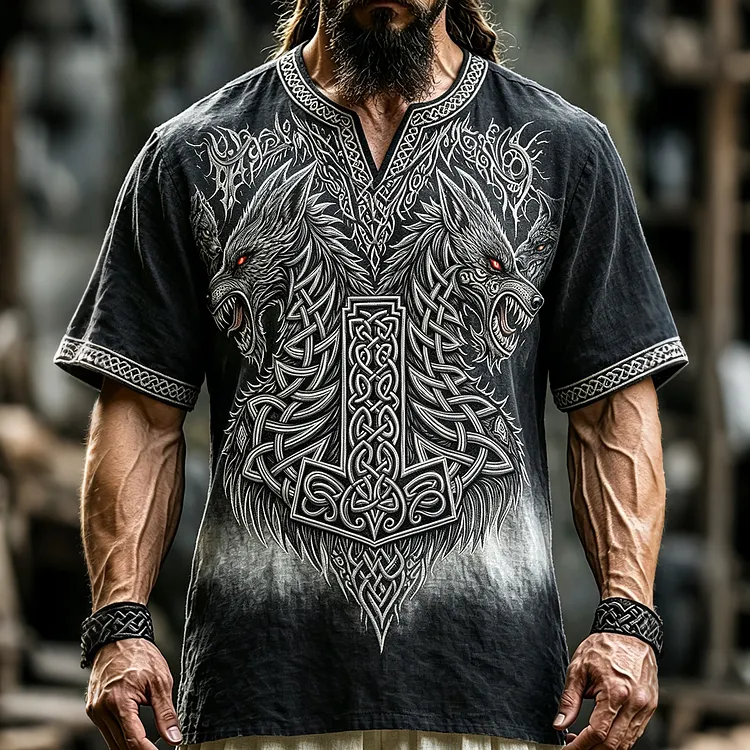 Men's Viking Celtic Knot Design Short-sleeve T-shirt