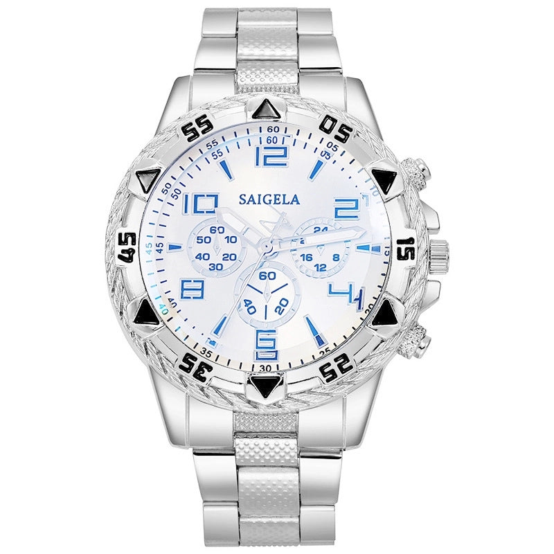 Men’s Watches Business Sports Watches Steel Band Three Eyes Men’s Quartz Watches Cross-border Foreign Trade Explosions In Stock