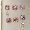 6Pcs Diamond Painting Acrylic Animal and Flower Wall Hooks DIY Crafts Decor