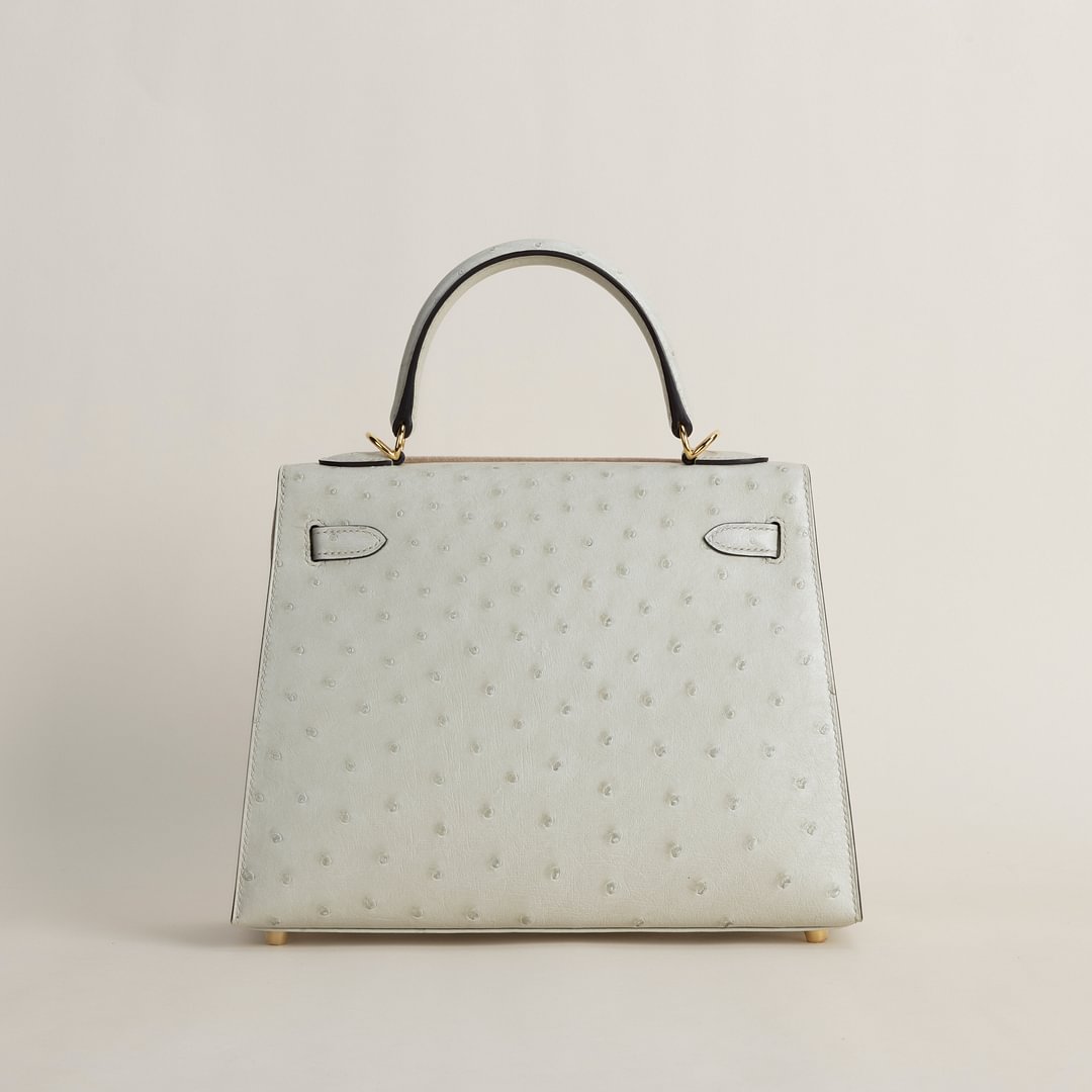 Kelly25 Ostrich 3C Parchemin GHW