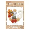 Retro Cream Caramel Cartoon Bunny Bear 0 - 9 Numbers Latex Aluminum Film Balloons Flags Package Kids Birthday Party Decors