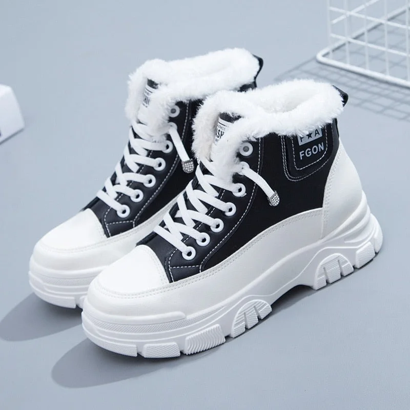 Vstacam Snow Boots Women's Winter 2023 New Plus Velvet Thick Cotton Shoes Thick-soled Sneaker Platform High Top Causal Short Ankle Boots