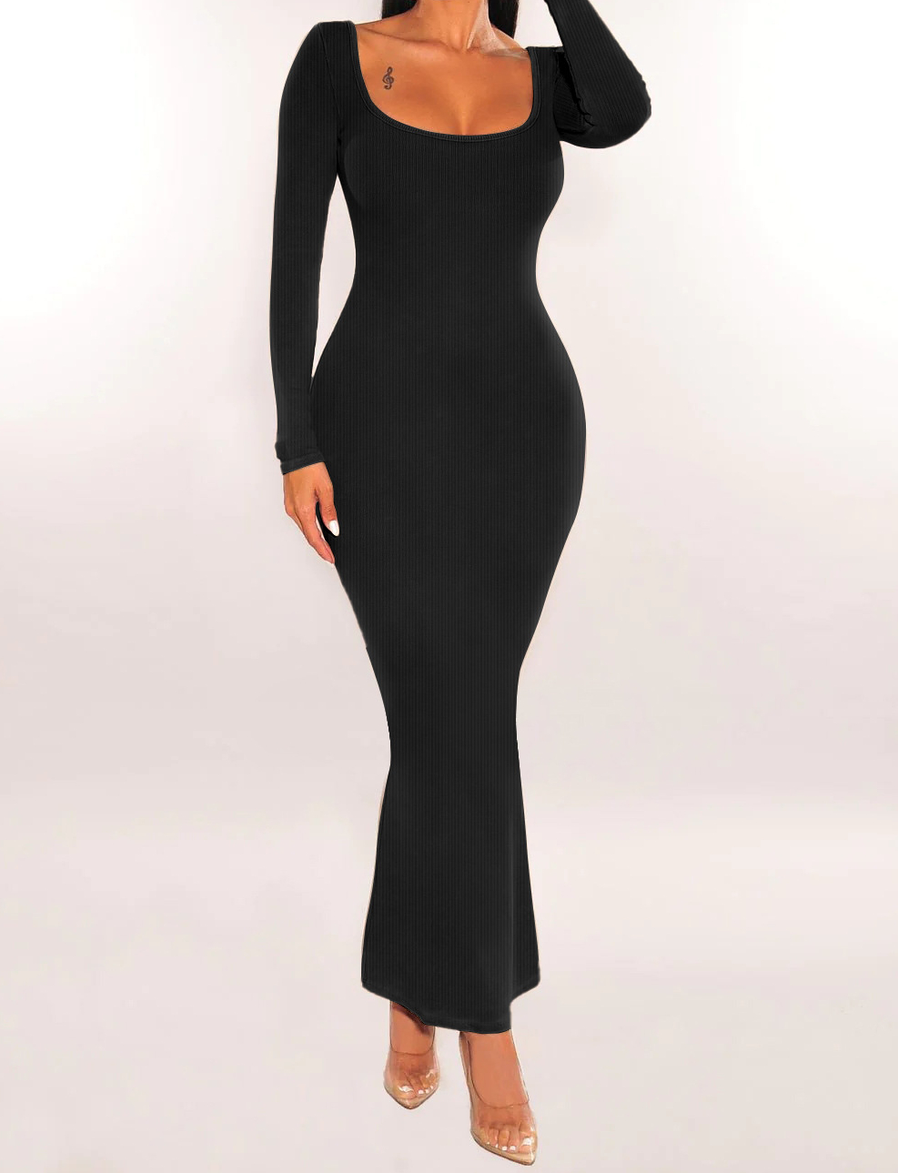 Parigaminghub fancy bags for wedding Summer Black Sexy Dress Women Streetwear Long Sleeve Backless Solid Fashion Bodycon Casual Clubwear Elegant Party Dresses Hxy129 Evening dresses