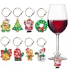 8Pcs Diamond Painting Wine Glass Charms Christmas Element Pendant