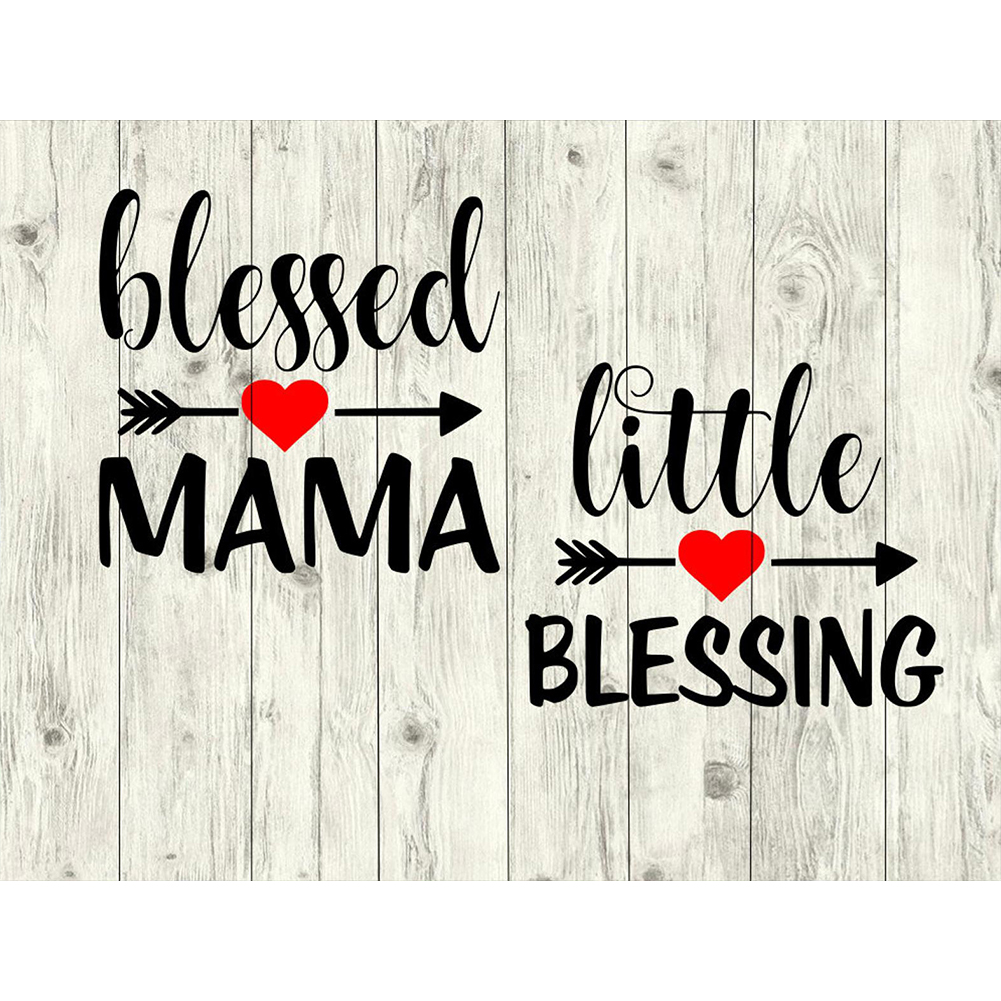 

40*30CM - Round Drill Diamond Painting - MAMA Blessing, 501 Original