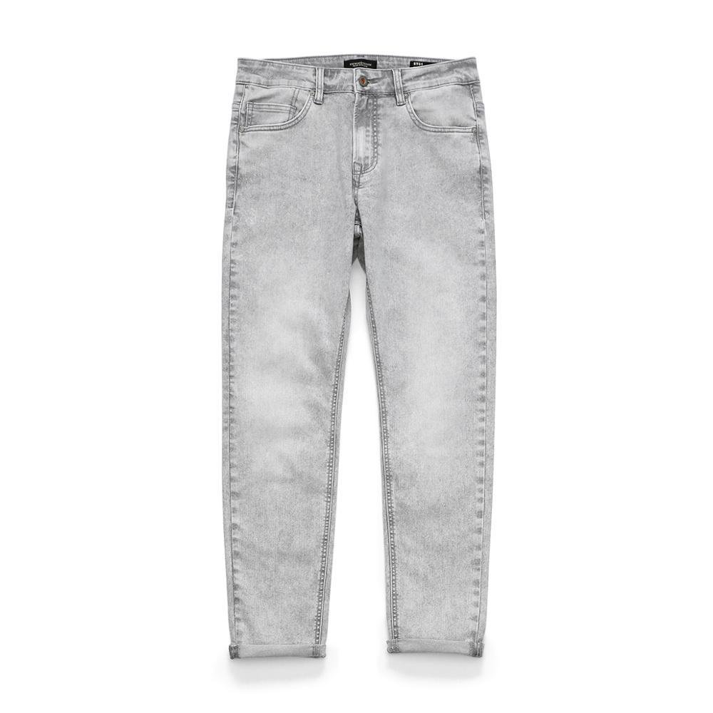 SIMWOOD 2021 summer new slim fit taperd grey jeans men wash denim trousers 10.5oz double core yarn classical jeans SJ150391