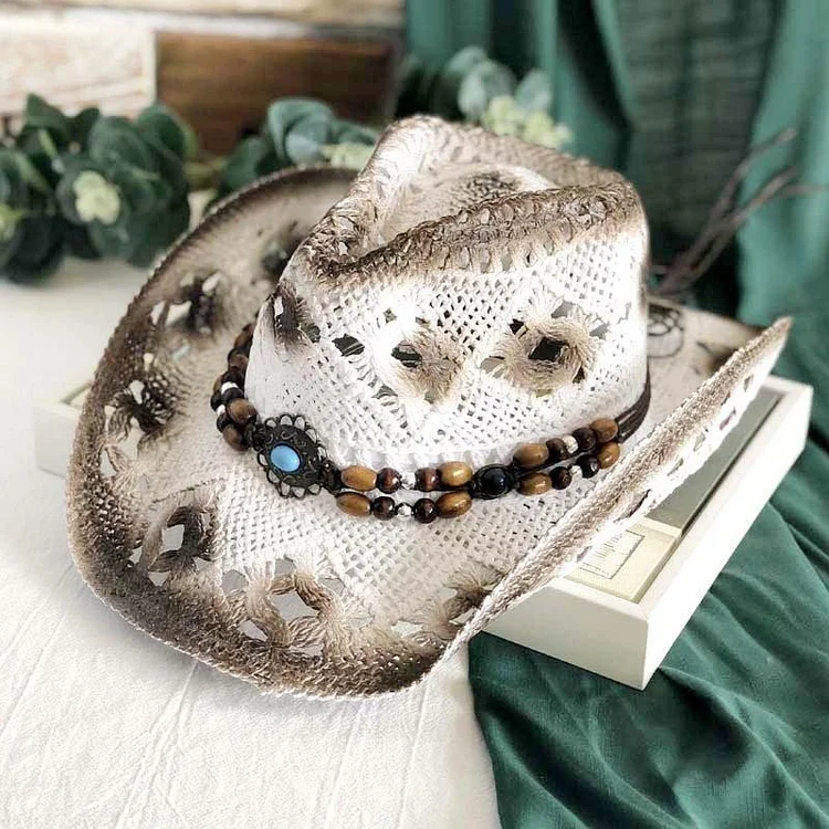 Cowboy old hat rattan straw hat