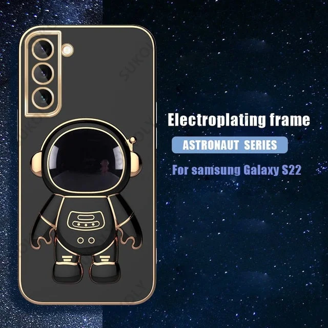 6D Plating Astronaut Hidden Stand Case Cover for Samsung