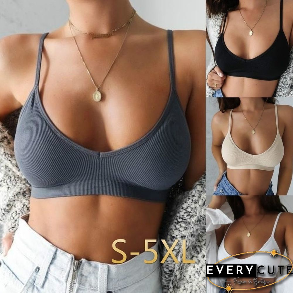 Seamless Underwear Shoulder Tank Top Vest Sleeveless Women Fashion Push-Up Cotton Fitness Comfortable Shirt Bra Large Size Tops