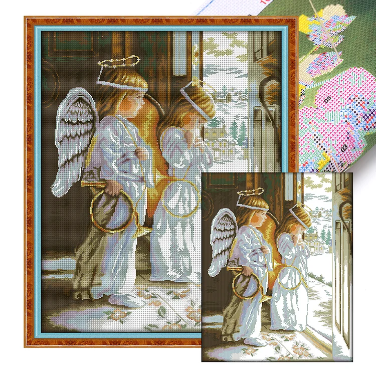 Angels  - 14CT Joy Sunday Stamped Cross Stitch(48*61cm)