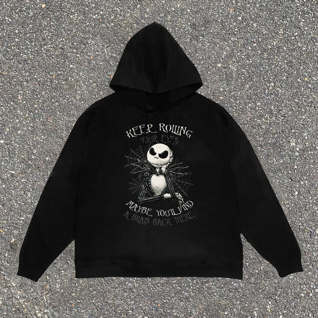 Trendy Halloween Print Hoodie