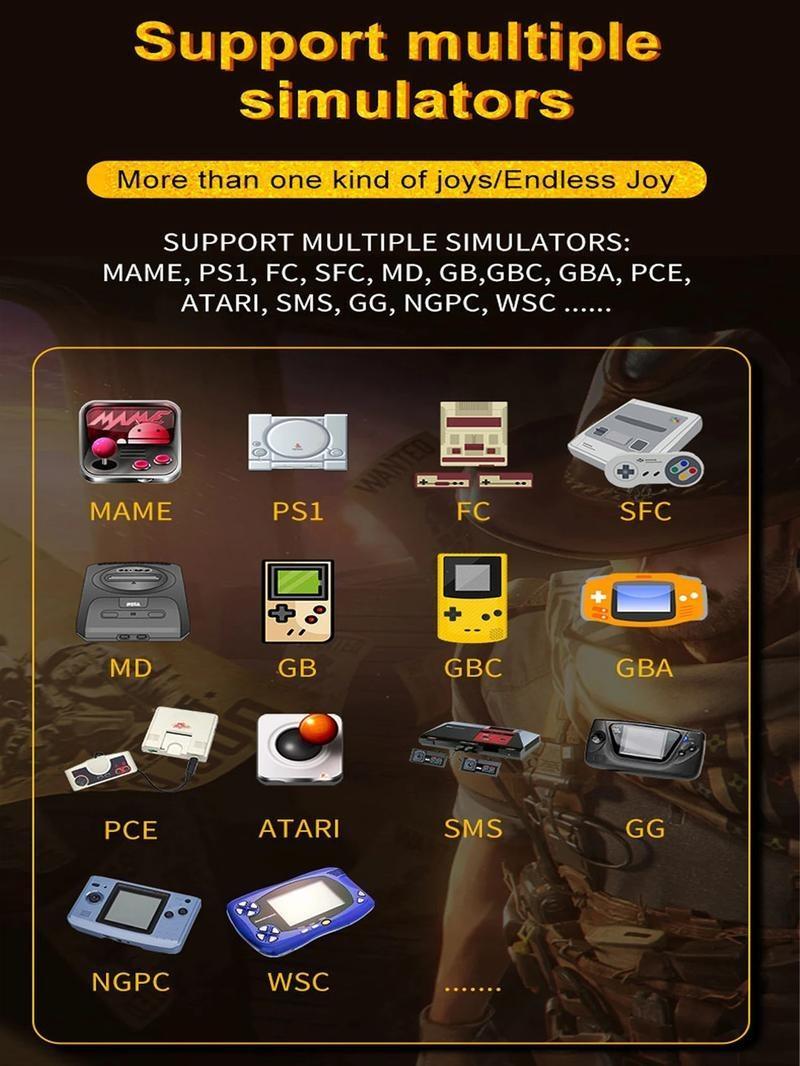 SF3000 Retro Handheld Game Console 4.5 Inch IPS Screen 3000mAh Battery 14 Emulators 20000+ Games Portable Gaming System for Boy Gift - Compact Card Controller multi-emulator support built-in memory Black Protection