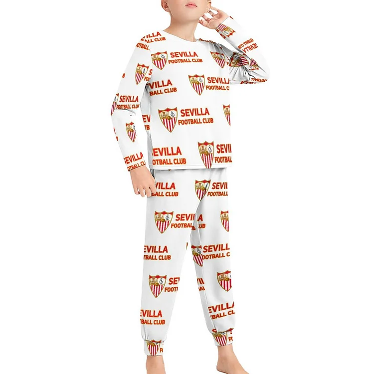 FC Seville Ensemble Pyjama Manches Longues Vêtements De Nuit Junior Enfants