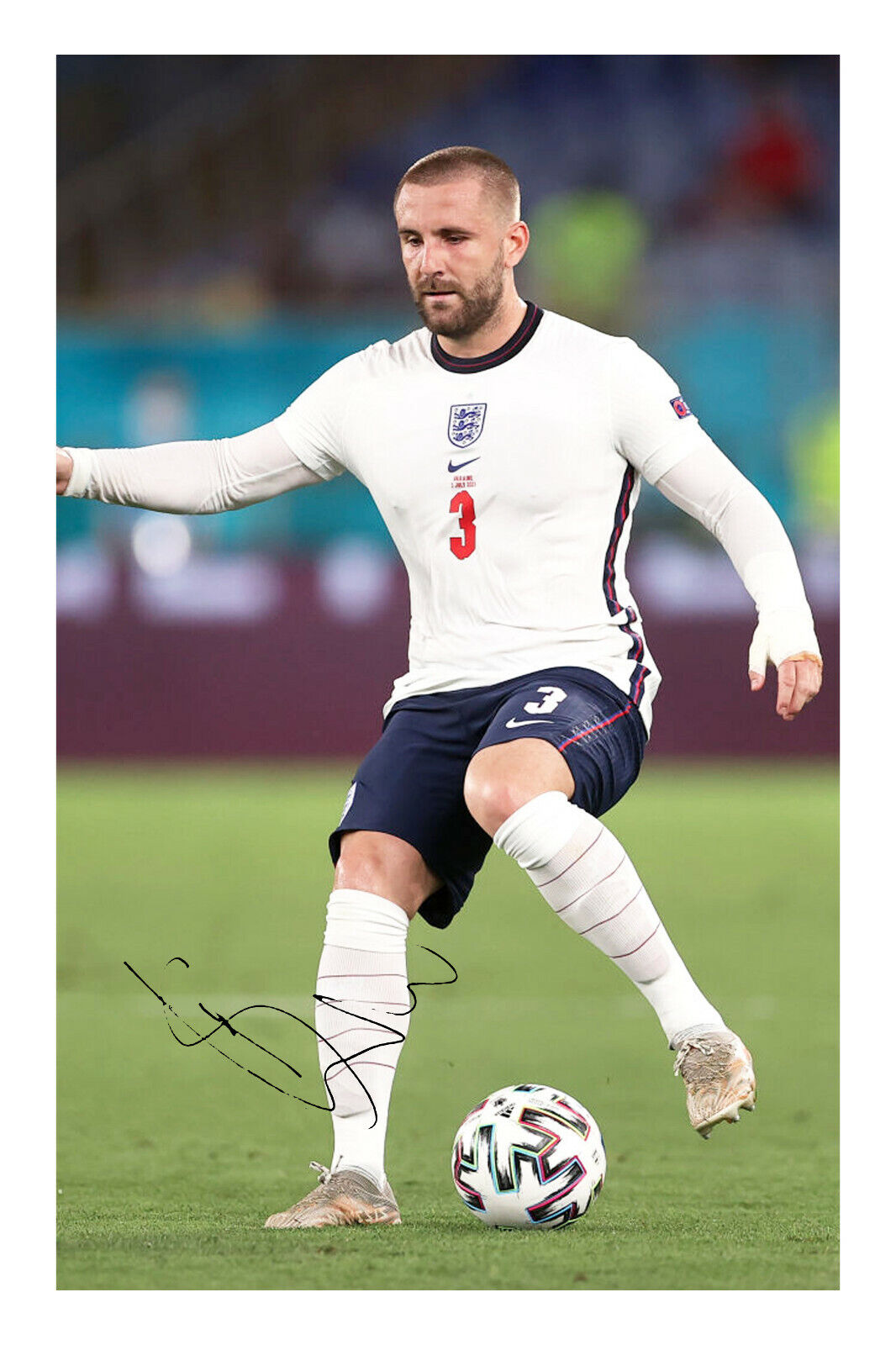 Luke Shaw Signed A4 Photo Poster painting Print England Football Team Euro 2020 2021