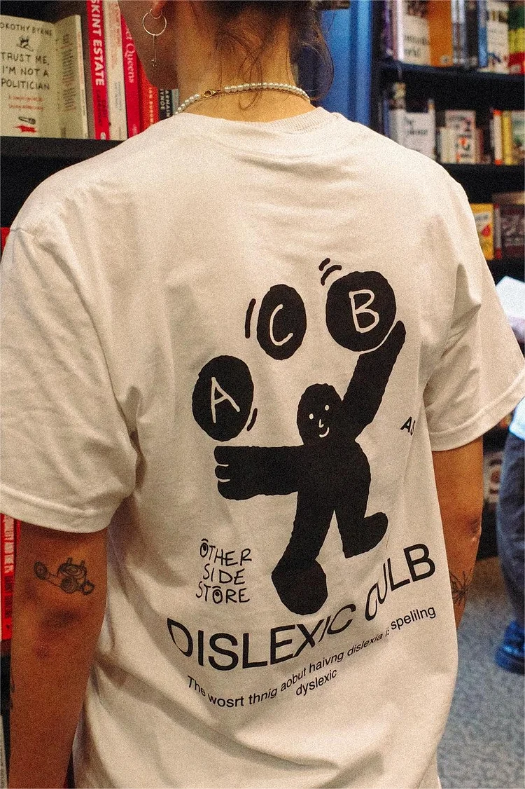 Other Side Store 'Dyslexic Club' Tee - White