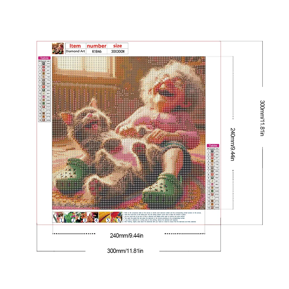 Diamond Painting - Full Round Drill - Grandma Girl(Canvas|30*30cm)