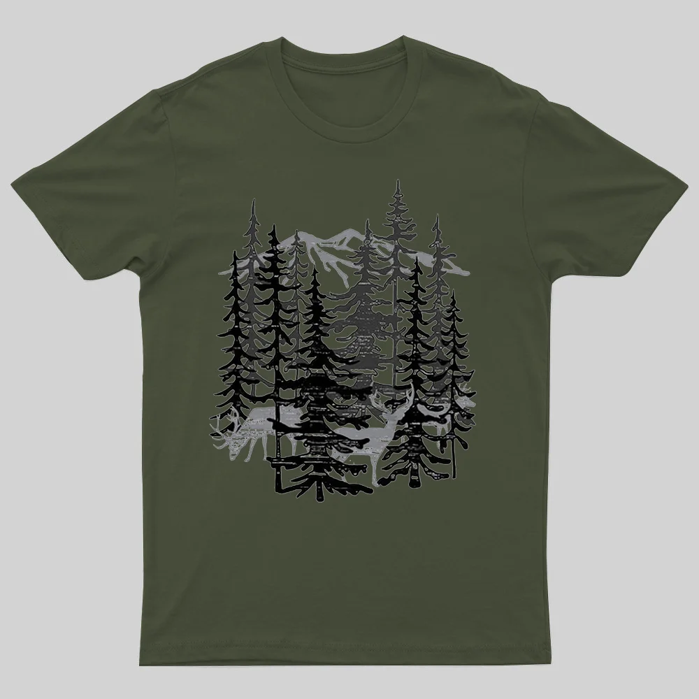 Pine Tree Forest Printed Men's T-shirt
