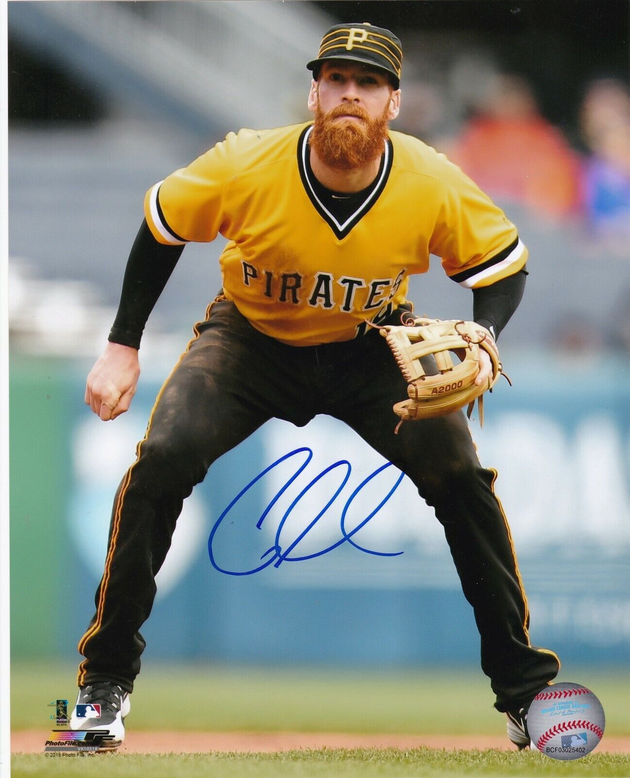 COLIN MORAN PITTSBURGH PIRATES ACTION SIGNED 8x10