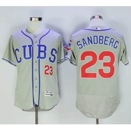 Cubs #23 Ryne Sandberg Grey Flexbase Authentic Collection Alternate Road Stitched MLB Jersey