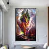 (50*80cm)Colorful Woods - Round AB Drill Diamond Painting