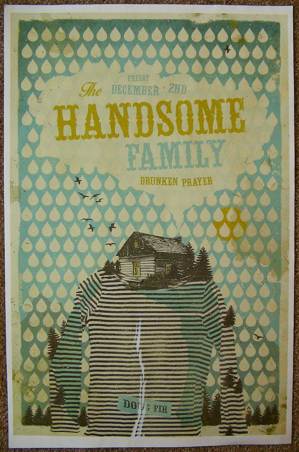 THE HANDSOME FAMILY 2016 Gig POSTER Unseen Portland Oregon Concert