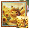 Sunflower Pikachu-11CT Stamped Cross Stitch 40*40cm/15.75*15.75in