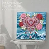 (25x25cm)DIY Flower Heart Framed Handmade Pearl Painting Art Craft Kit Living Home Decor