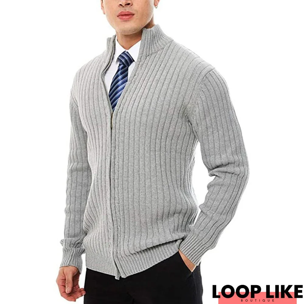 Long Sleeve Suit Collar Sweater Coat