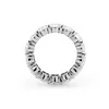 14K White Gold 7*5mm Oval Cut Lab Diamond Eternity Ring