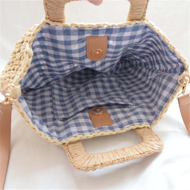 Woven Paper One-Shoulder Messenger Basket Bag