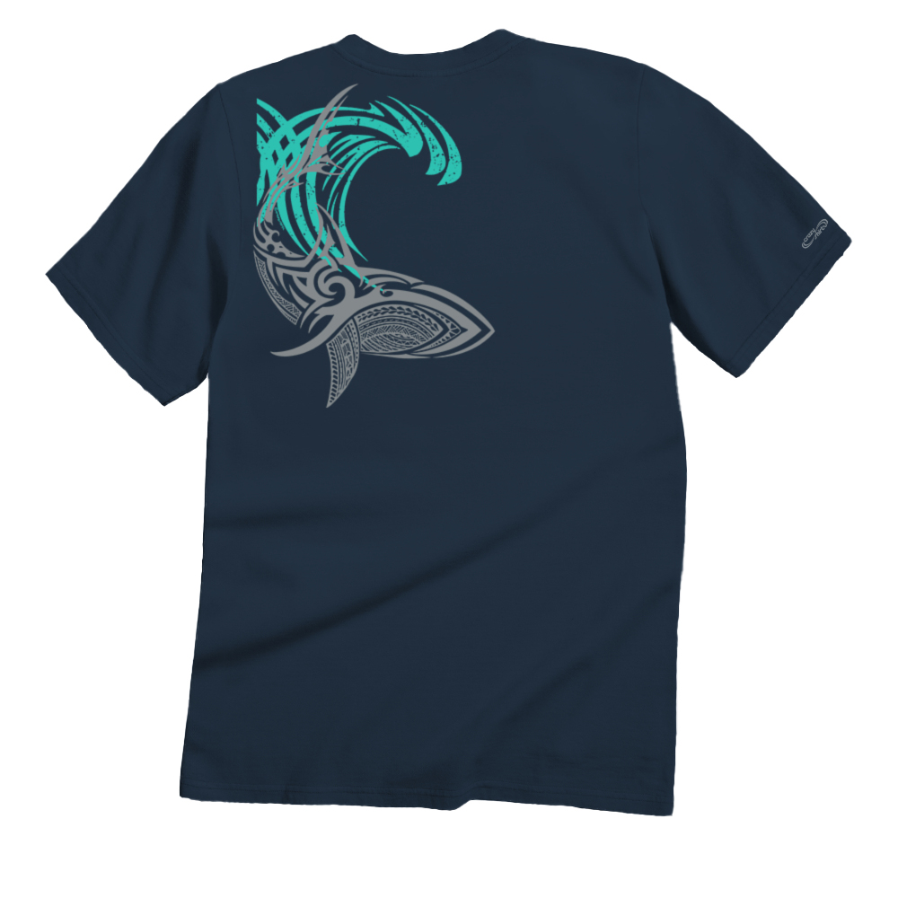  Vibrant Blue T-Shirt with Intricate Tribal Design for Casual Wear