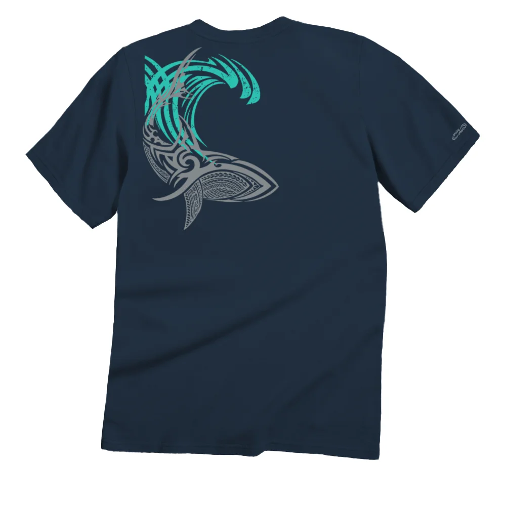  Vibrant Blue T-Shirt with Intricate Tribal Design for Casual Wear