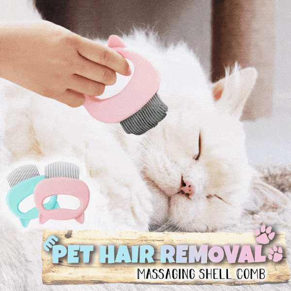Cat Hair Removal Massaging Shell Comb