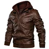 Mens Outdoor Cold-proof Motorcycle Leather Jacket by Inlyline