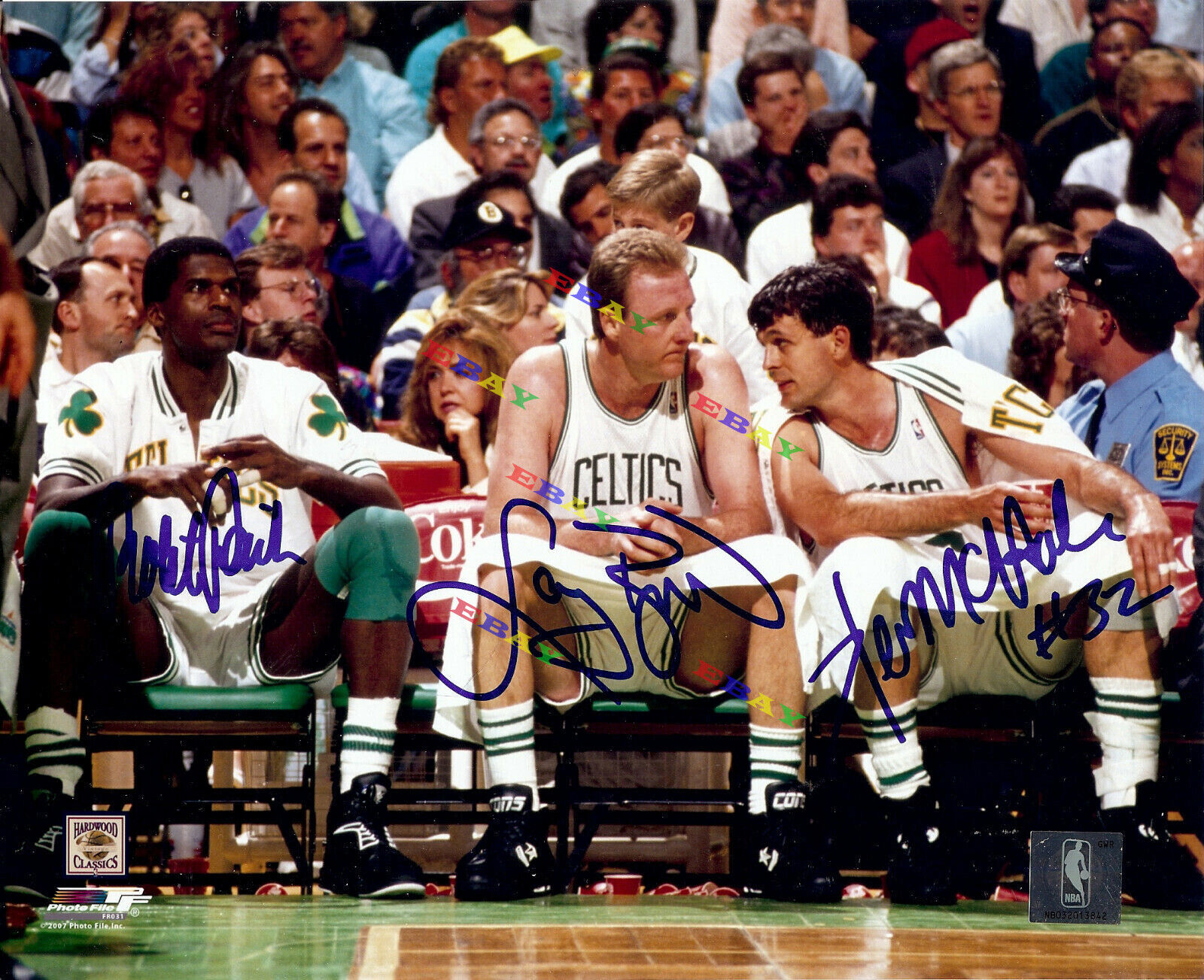 Celtics Larry Bird Robert Parish Kevin Mc Autographed Signed 8x10 Photo Poster painting Reprint