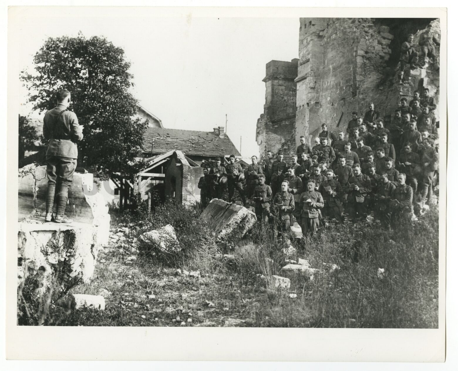 World War I - Vintage 8x10 Publication Photo Poster paintinggraph - Church Services at Verdun